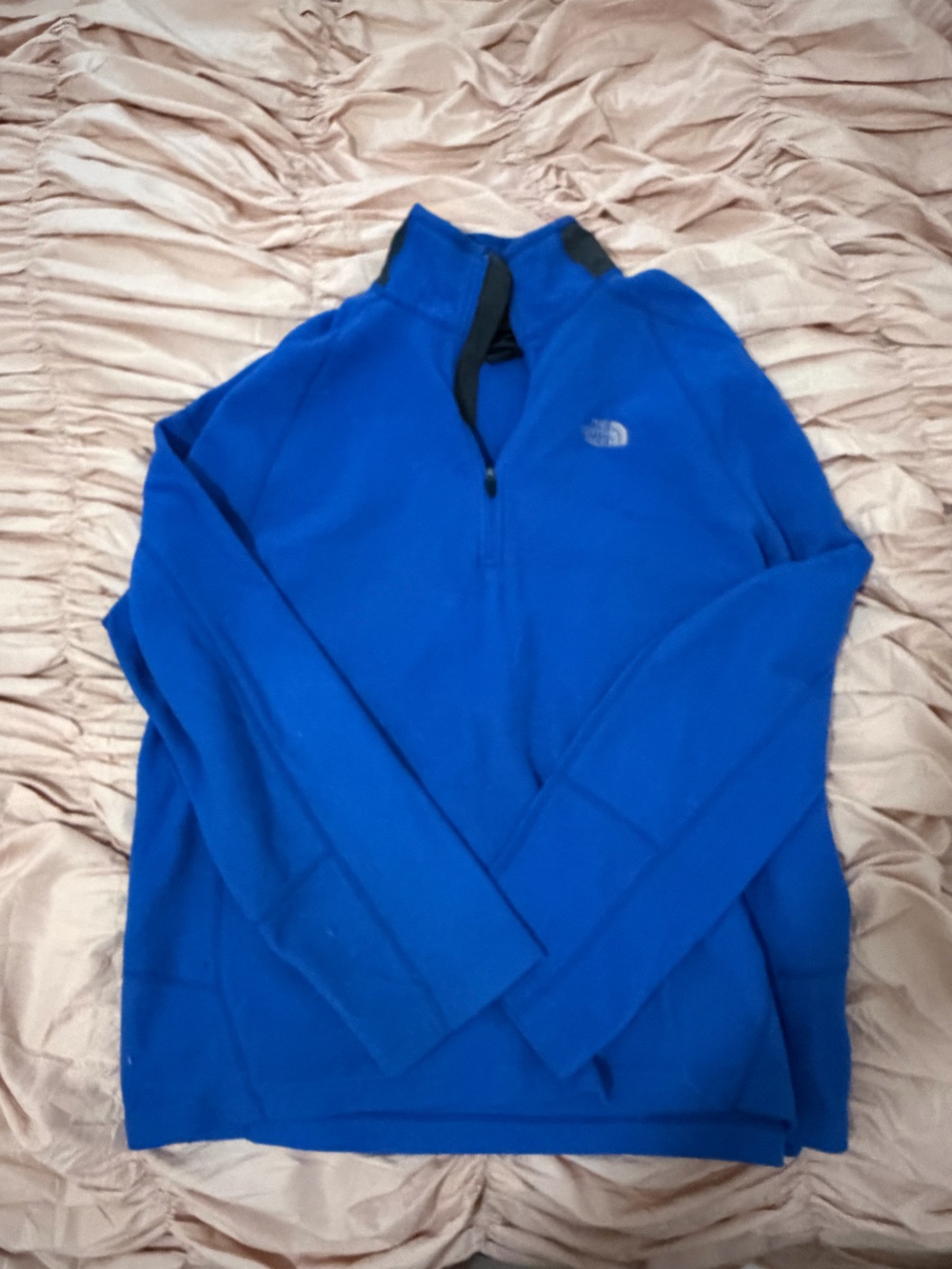 The North Face Men’s Royal Blue Zip-Up Fleece Pullover